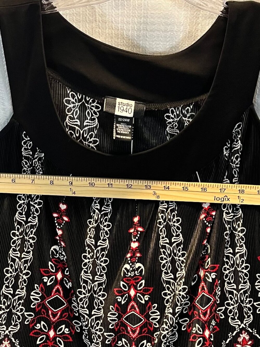 Vintage Y2K Studio 1940 Sleeveless Pleated Tunic Blouse Tank size 22/24W - Picture 5 of 6